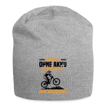 Warum ich ohne akku fahre weil ich es kann - Jersey-Beanie - Grau meliert - Vorne