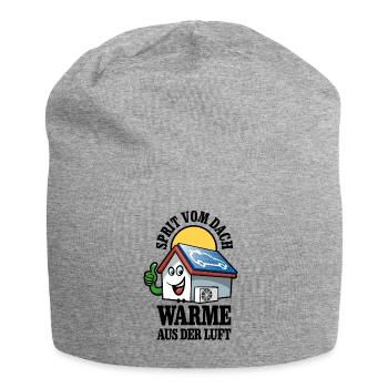 Öko Haus Sprit vom Dach Wärme aus der Luft - Jersey-Beanie - Grau meliert - Vorne