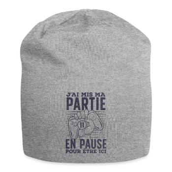 Pause Gaming Cadeau Geek Gamer Humour Insolite - Bonnet en jersey - gris chiné - Devant