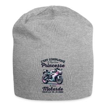 Princesse Motarde Humour Cadeau Pour Femme Moto - Bonnet en jersey - gris chiné - Devant