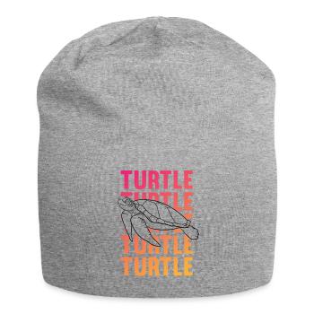 TURTLE Silhouette Word Art Gift - Jersey Beanie - heather grey - Front