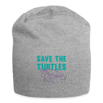 Protects Turtles Eco-Conscious Gift - Jersey Beanie - heather grey - Front