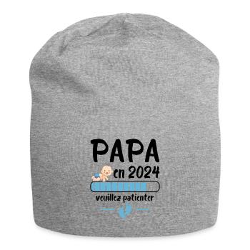 Cadeau Papa Annonce Grossesse Futur Père 2024 - Bonnet en jersey - gris chiné - Devant