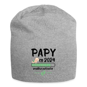 Cadeau Papy Annonce Grossesse Grand Père 2024 - Bonnet en jersey - gris chiné - Devant
