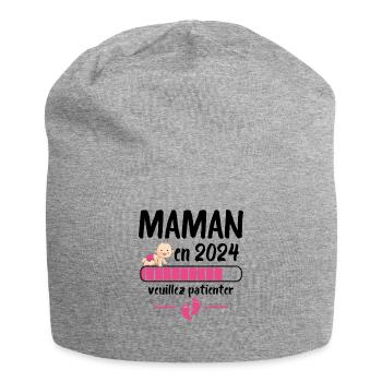 Cadeau Maman Annonce Grossesse Future Maman 2024 - Bonnet en jersey - gris chiné - Devant