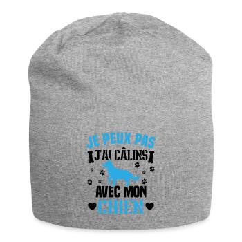 Ich kann nicht mit meinem Hund kuscheln - Jersey-Beanie - Grau meliert - Vorne