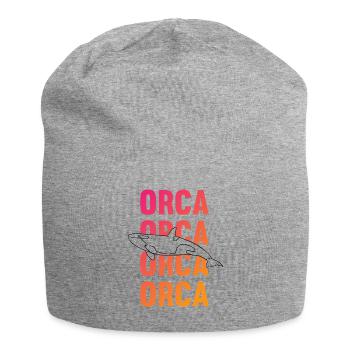 Orca Schriftzug Meereskraft Geschenk - Jersey-Beanie - Grau meliert - Vorne