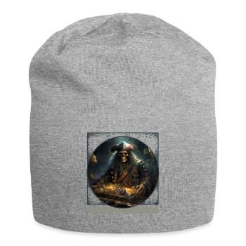 Cursed Pirate Skeleton Halloween T Shirt - Jersey Beanie - heather grey - Front