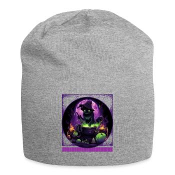 Hexe Katze Brautränke Halloween T-Shirt - Jersey-Beanie - Grau meliert - Vorne