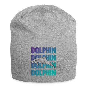 Dolphin Contour Typography Style - Jersey Beanie - heather grey - Front