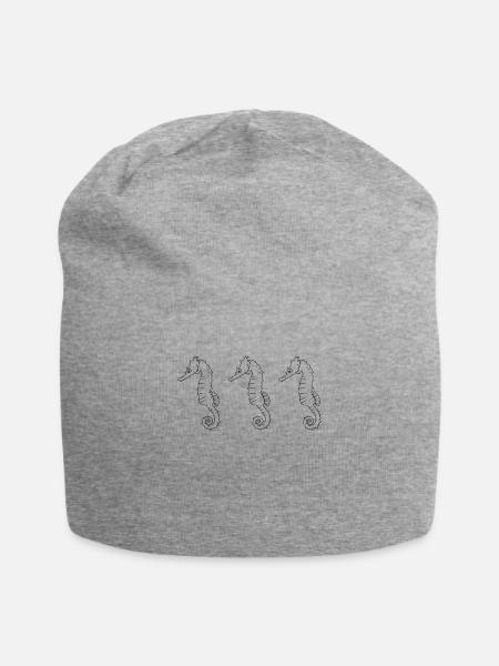 Triade hippocampe mer danse cadeau - Bonnet en jersey - gris chiné
