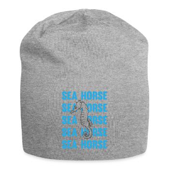 Sea Horse Writing Game Ocean Love - Jersey Beanie - heather grey - Front