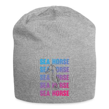 Sea Horse Writing Game Ocean Love - Jersey Beanie - heather grey - Front