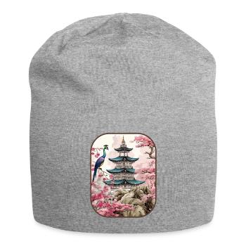 Pagoda Peacocks Grandeur and Grace T Shirt - Jersey Beanie - heather grey - Front