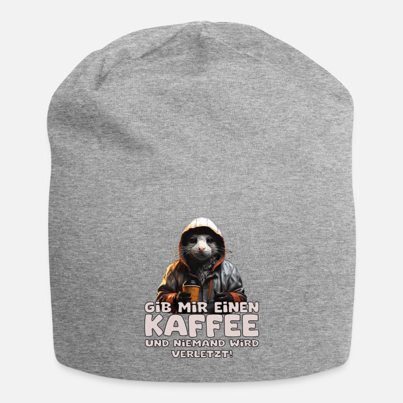 Lustiger Kaffee Barista Ratte Spruch - Jersey-Beanie - Grau meliert