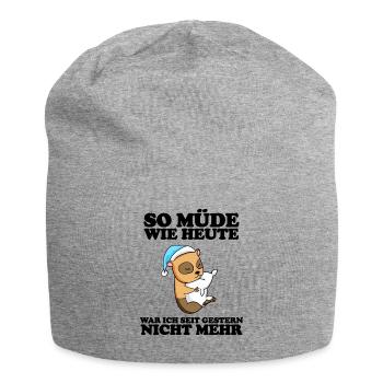 Ausschlafen Müde Spruch lustig Schlafen - Jersey-Beanie - Grau meliert - Vorne