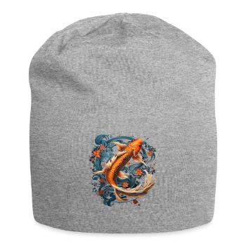 Équilibre de l’harmonie de la carpe koï et du corbeau - Bonnet en jersey - gris chiné - Devant