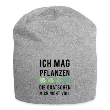Pflanzenfreund Leises Grün - Jersey-Beanie - Grau meliert - Vorne