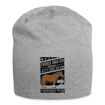 Freiberger Pferd Reiterin - Jersey-Beanie - Grau meliert - Vorne