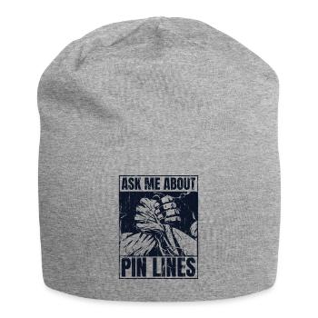 Ask Me About Pin Lines Hand Wrestling Exercise - Jersey Beanie - heather grey - Front