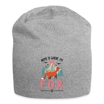 Cadeau de renard Renard roux - Bonnet en jersey - gris chiné - Devant