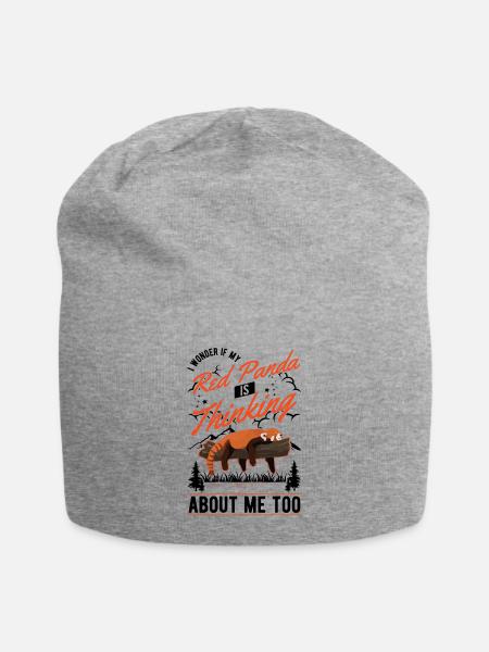 Roter Panda Geschenk Red Panda - Jersey-Beanie - Grau meliert