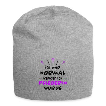 Pflegerin Spruch Pflegekraft Pflegerin Geschenk - Jersey-Beanie - Grau meliert - Vorne