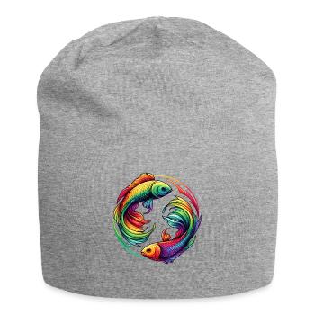 Pisces Zodiac Enigmatic Rainbow Design - Jersey Beanie - heather grey - Front
