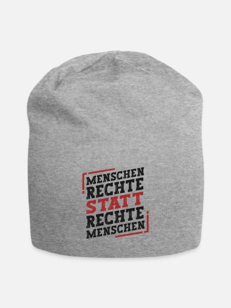 Menschenrechte Statt Rechte Menschen - Jersey-Beanie - Grau meliert