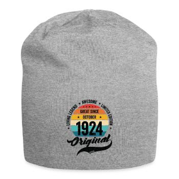 Retro 100 Years October 1924 Birthday Vintage - Jersey Beanie - heather grey - Front
