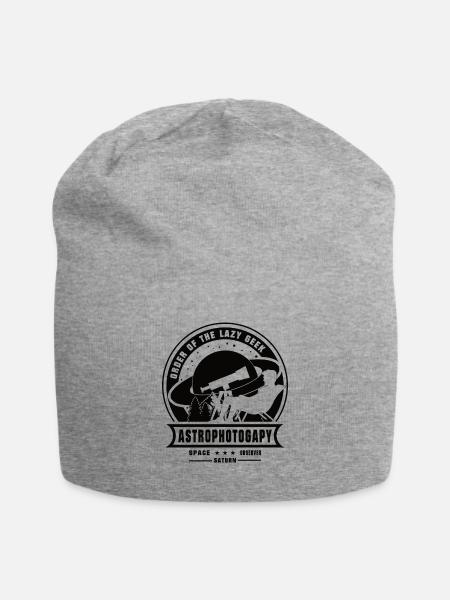 ORDER OF THE LAZY GEEK Saturn Astrofotografie - Jersey-Beanie - Grau meliert