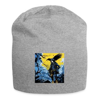 Manga crow adventures excitement - Jersey Beanie - heather grey - Front