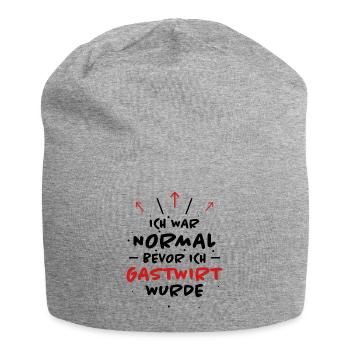 Gastwirt Spruch Kneipe Wirt Fun Gastwirt Geschenk - Jersey-Beanie - Grau meliert - Vorne