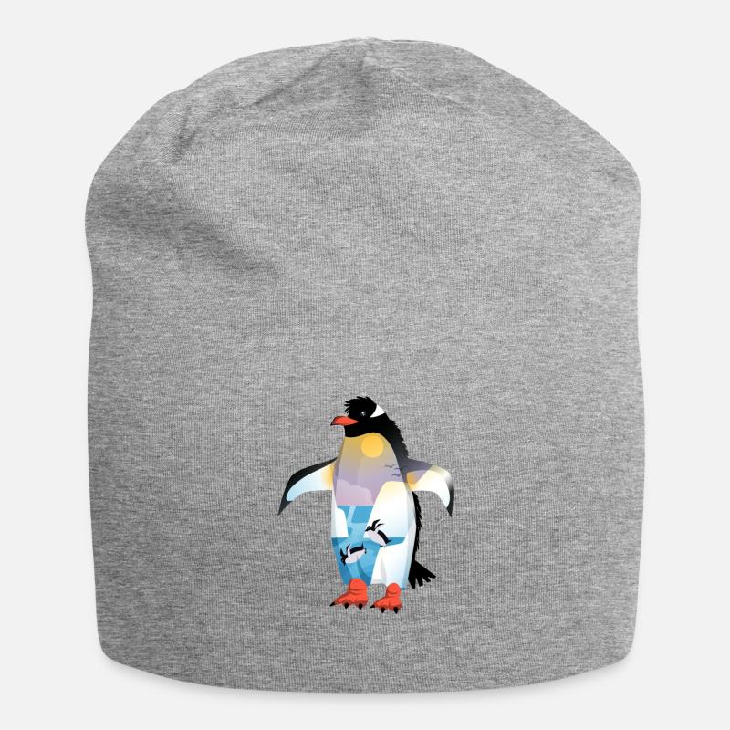 Pinguin - Jersey-Beanie - Grau meliert