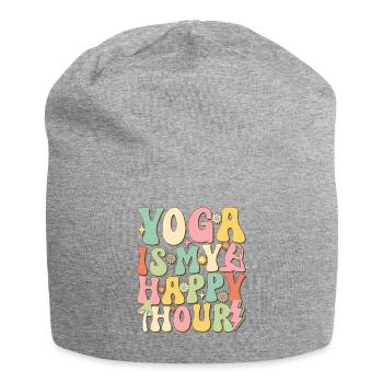 Yoga is My Happy Hour - Jersey Beanie - heather grey - Front