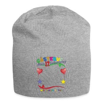 17th Birthday Girl & Boy Guestbook - Jersey Beanie - heather grey - Front