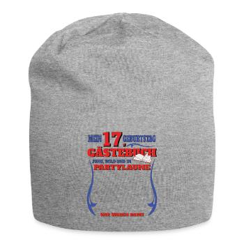 17th Birthday Girl & Boy Guestbook - Jersey Beanie - heather grey - Front