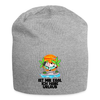 Urlaub Ferien Frei Kuh - Jersey-Beanie - Grau meliert - Vorne