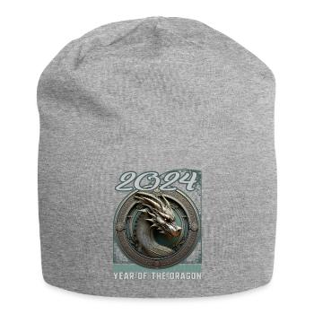Chines New Year of Dragon Regal Coin Seal Dragon - Jersey Beanie - heather grey - Front