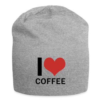 J’aime le café - Bonnet en jersey - gris chiné - Devant