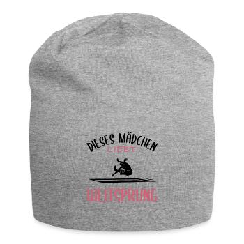 Weitsprung-Liebe - Jersey-Beanie - Grau meliert - Vorne