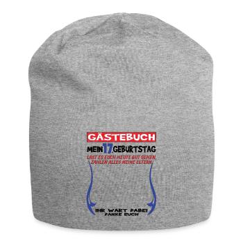 17th Birthday Girl & Boy Guestbook - Jersey Beanie - heather grey - Front
