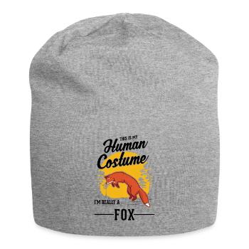 Cadeau de renard Renard roux - Bonnet en jersey - gris chiné - Devant