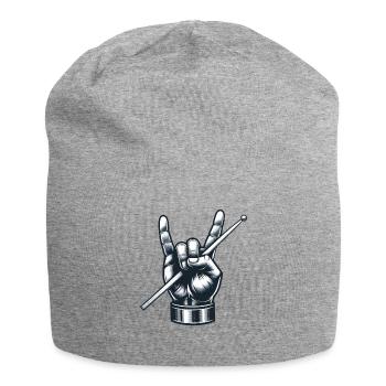 Schlagzeuger Drummer Band Metal Pose Pommesgabel - Jersey-Beanie - Grau meliert - Vorne