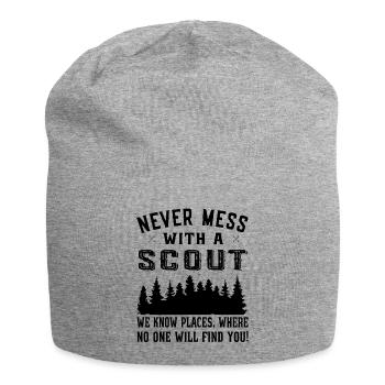Never Mess with a Scout we know places - Scouting - Jersey Beanie - heather grey - Front