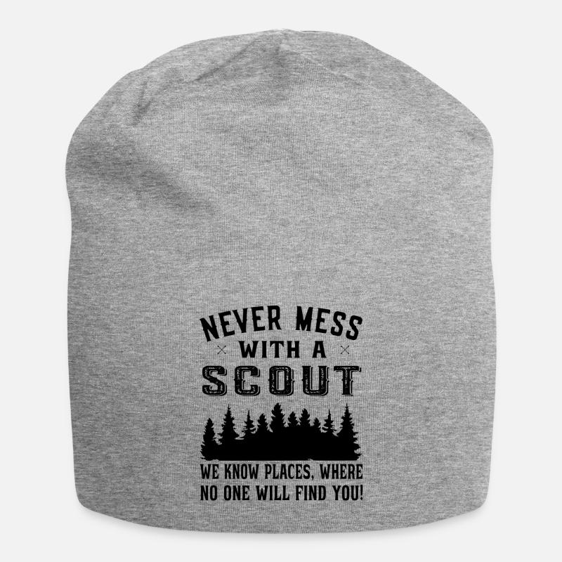 Never Mess with a Scout we know places - Scouting - Jersey-Beanie - Grau meliert