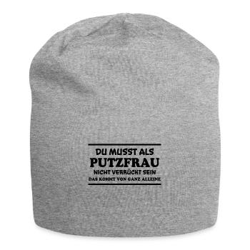 Putzfrau Spruch Reinigungskraft Putzfrau Geschenk - Jersey-Beanie - Grau meliert - Vorne
