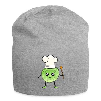 Cabbage Head Cooking Spoon Vegetable Hobby Cook - Jersey Beanie - heather grey - Front