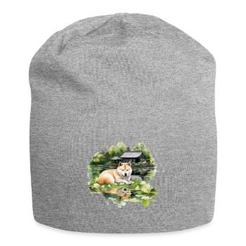 Akita Dog Pondside Cottagecore Serenity Homme Femme - Bonnet en jersey - gris chiné - Devant