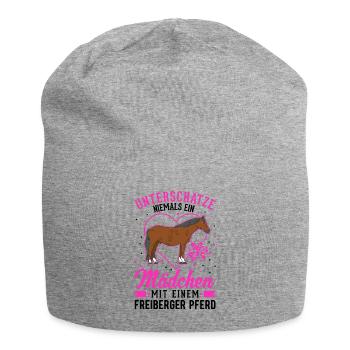 Freiberger Pferd Mädchen - Jersey-Beanie - Grau meliert - Vorne